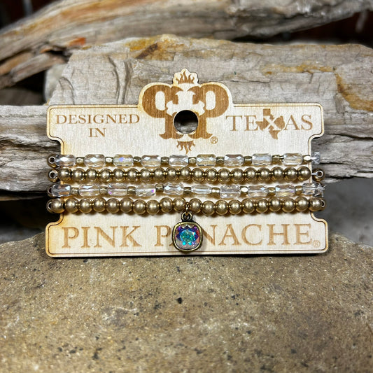 Gold and Tube Bead Bracelet Set