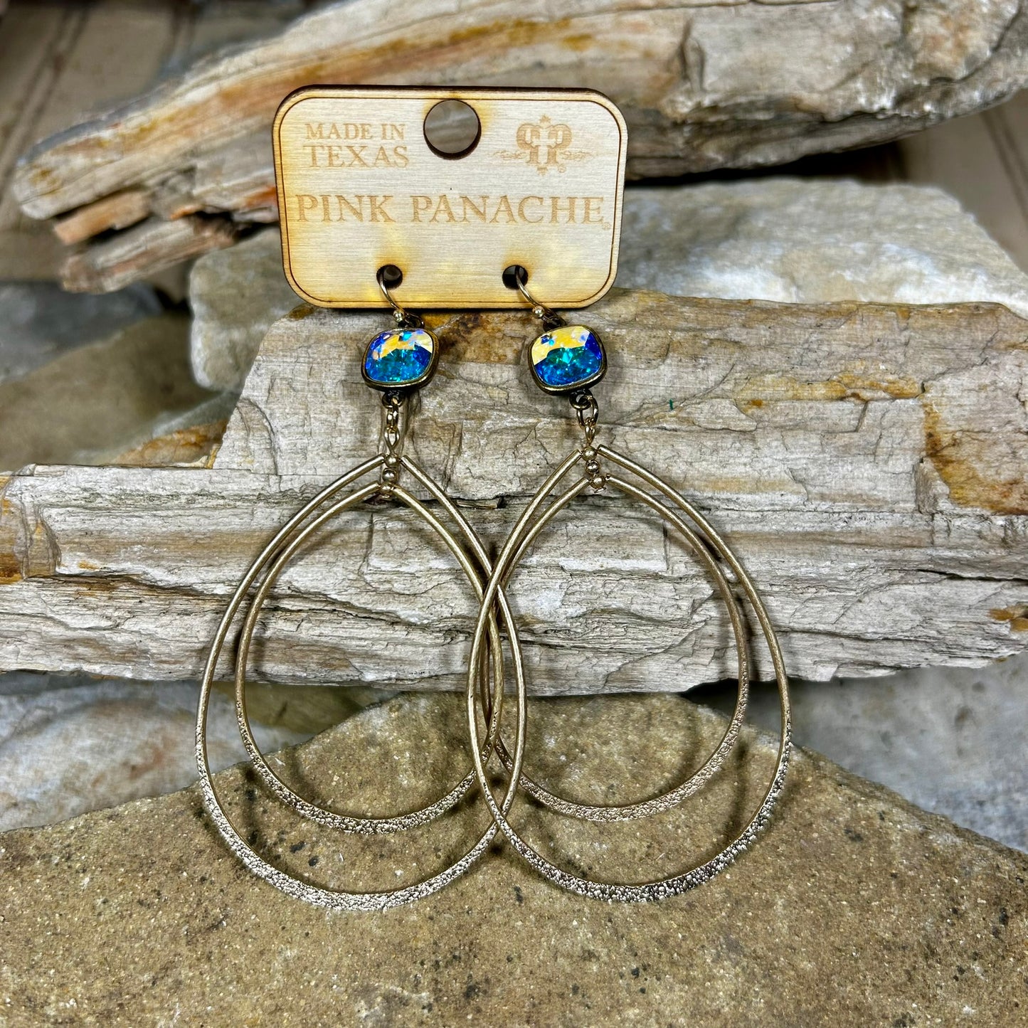 Gold Double Teardrop Earrings