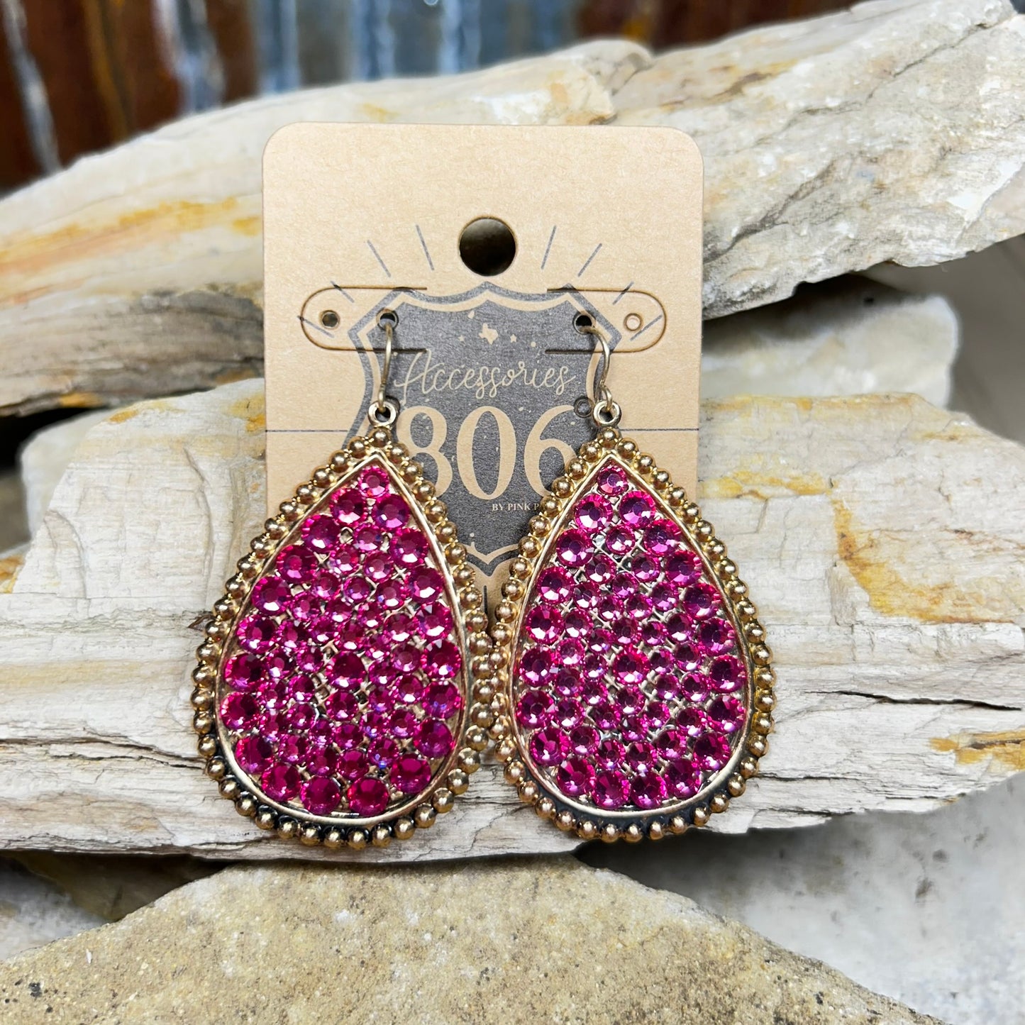 Rhinestone Teardrop Earrings