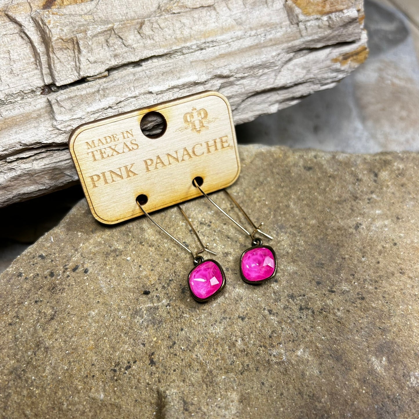 Hot Pink Crystal Earrings