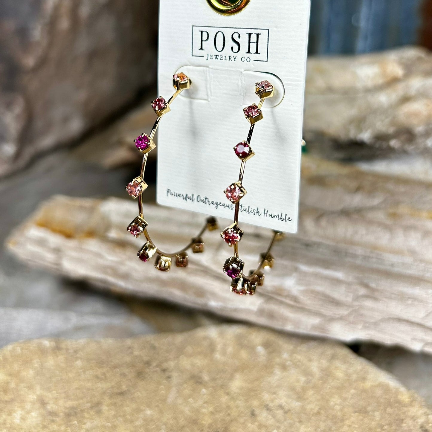 Rhinestone Hoop Earrings