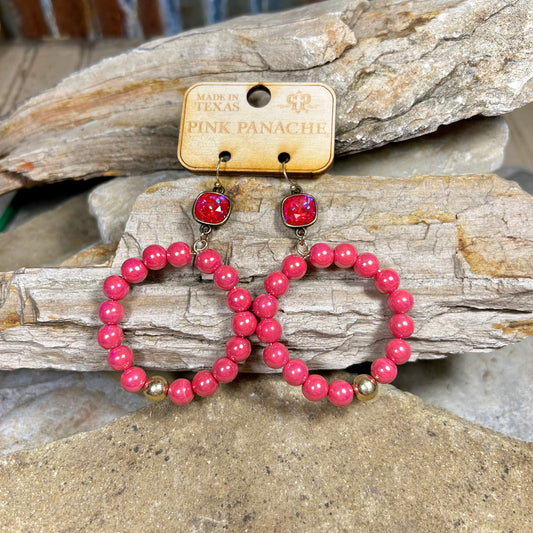 Fuchsia Circle Earrings