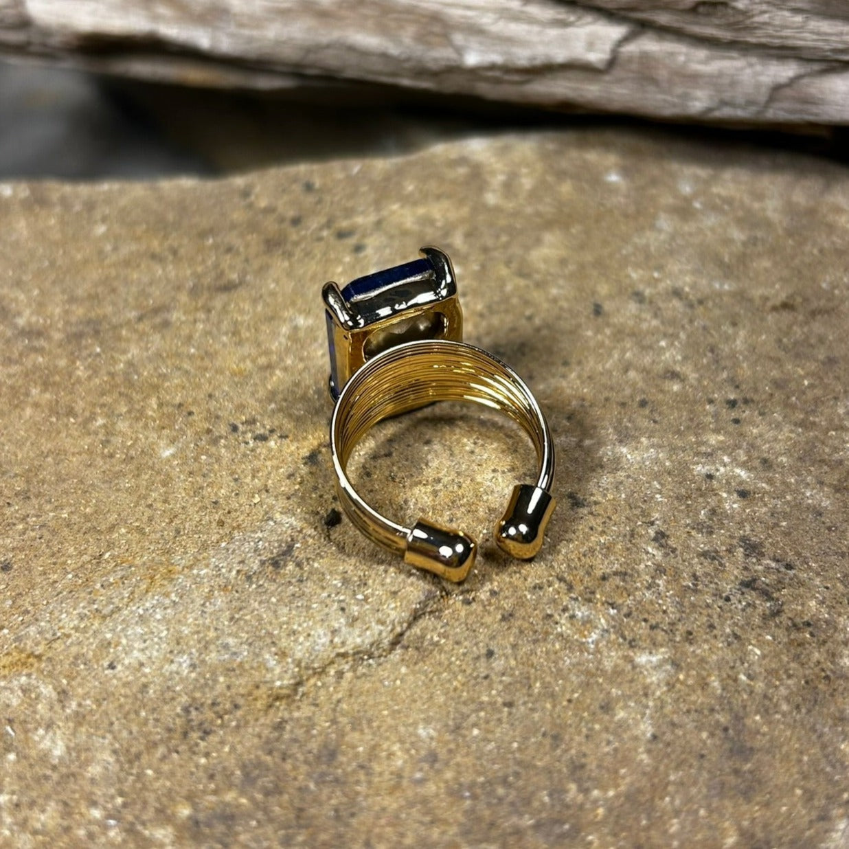 Blue Rhinestone Ring