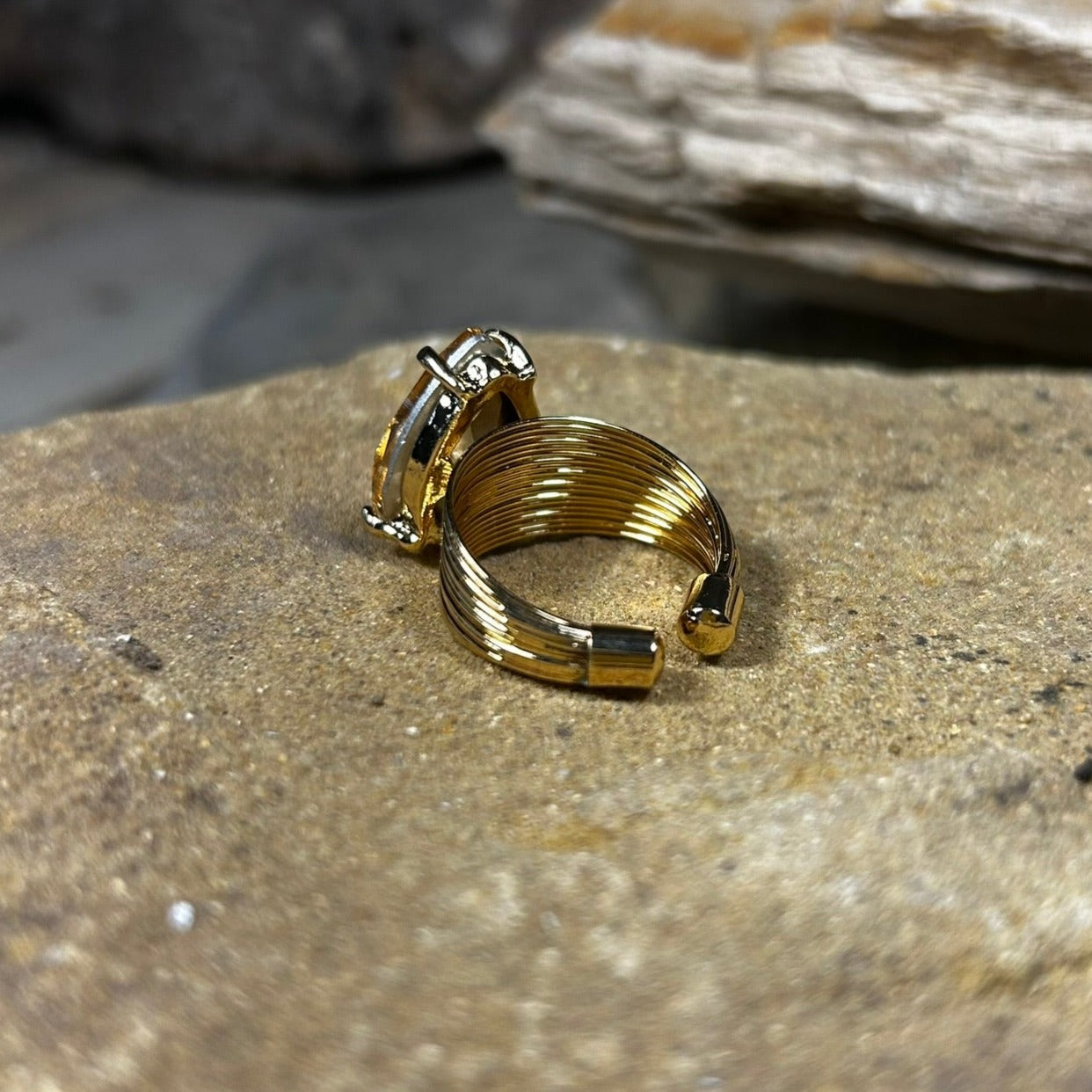 Teardrop Rhinestone Ring