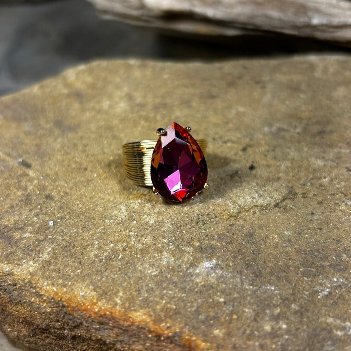 Teardrop Rhinestone Ring