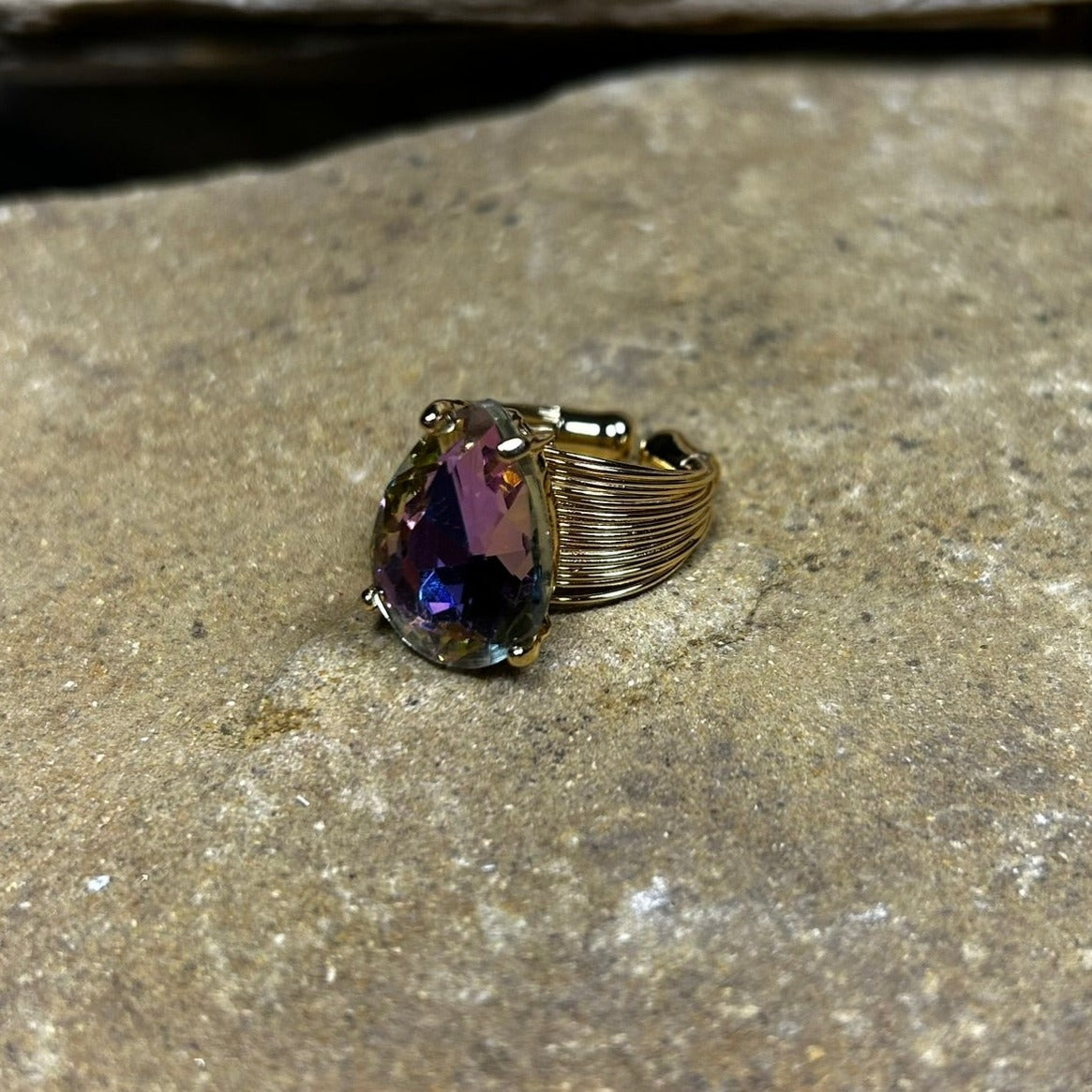 Lavender Teardrop Ring