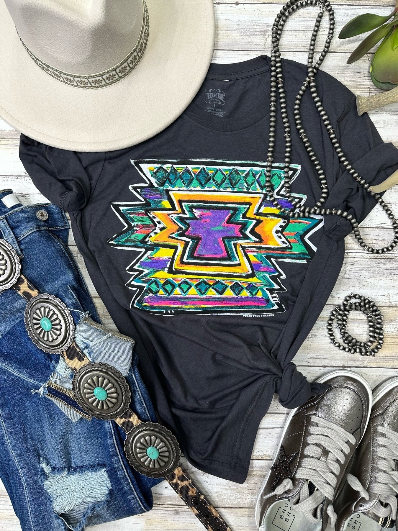 Neon Aztec Tee