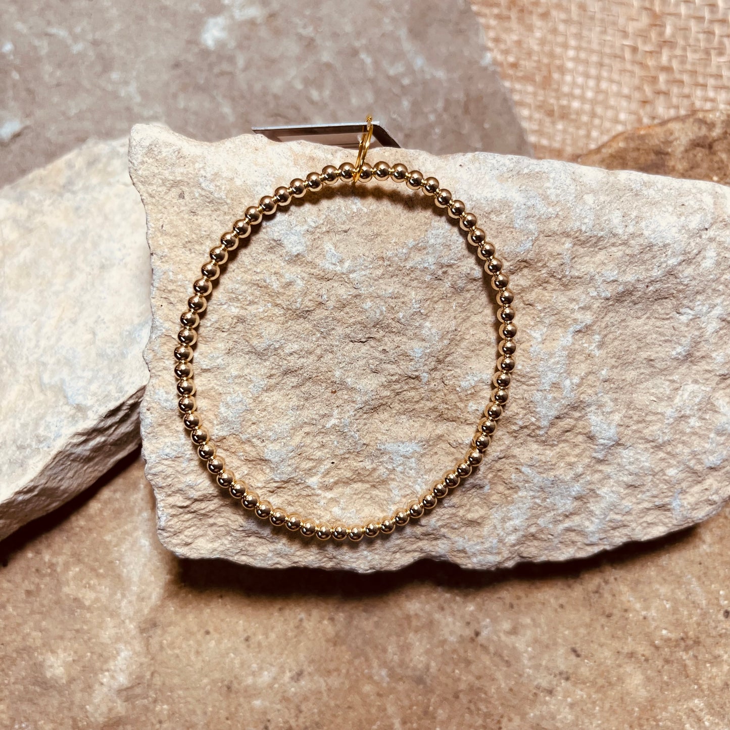 Classic 3mm Gold Beaded Bracelet