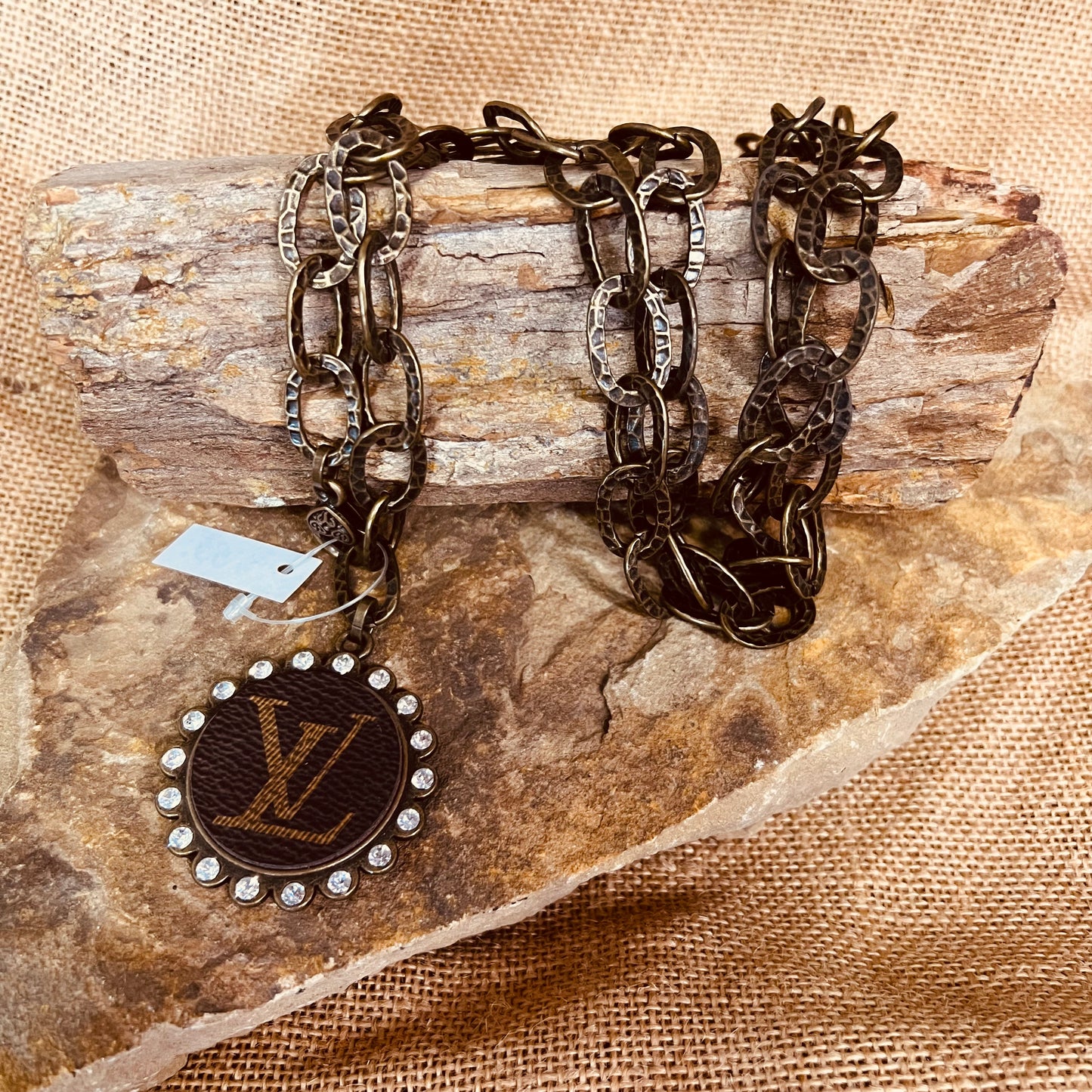 Bronze Chain Link LV Necklace