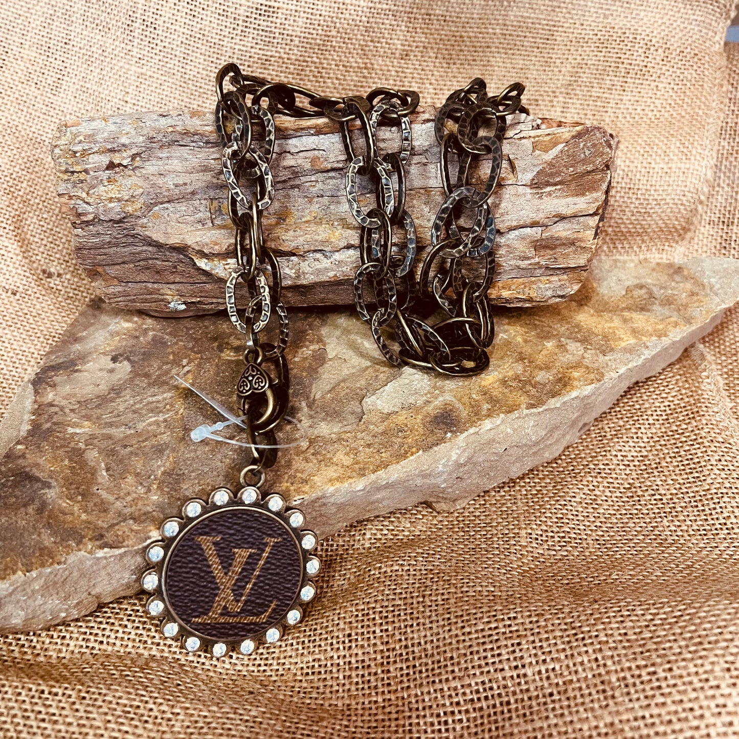 Bronze Chain Link LV Necklace