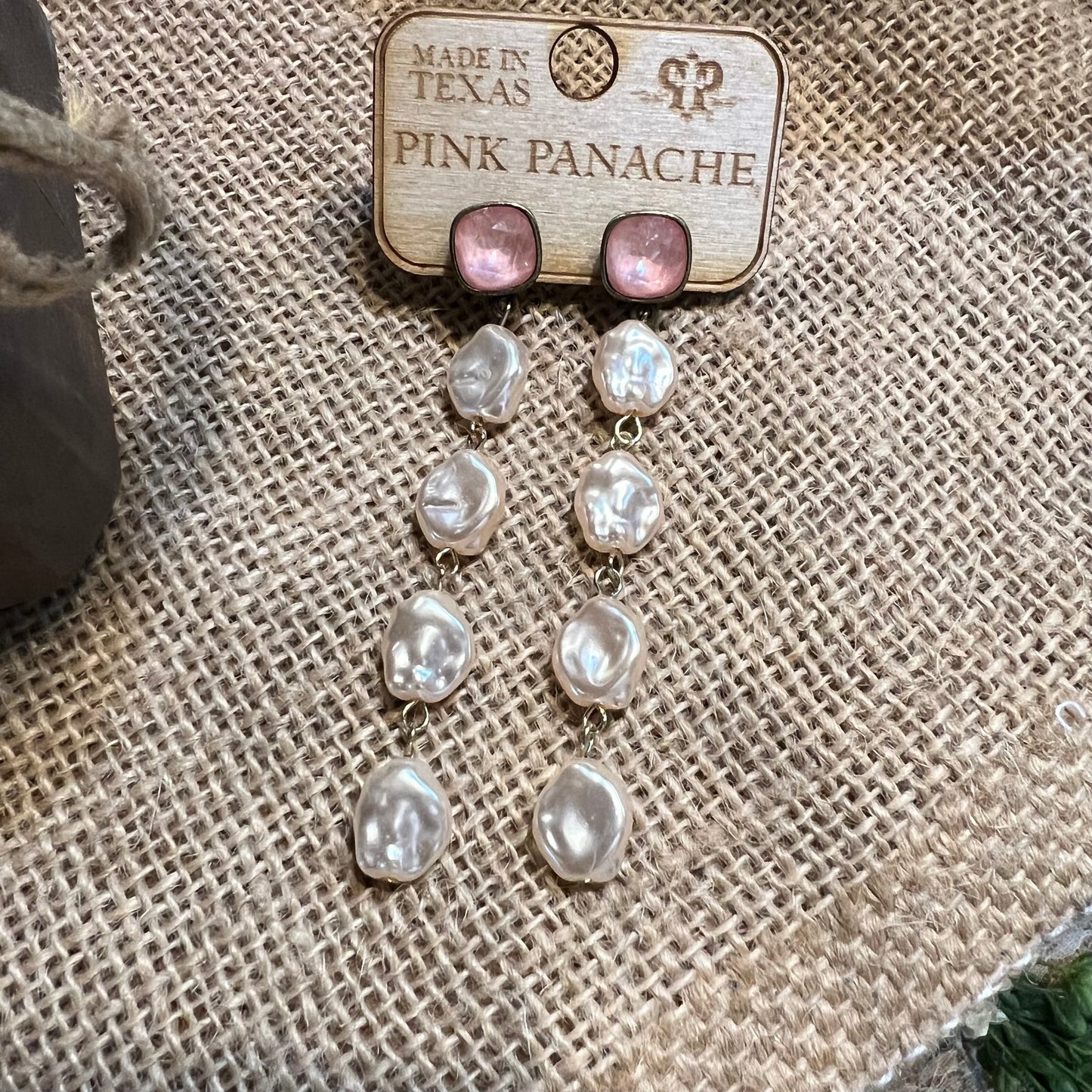 Pearl and Pink Crystal Earrings