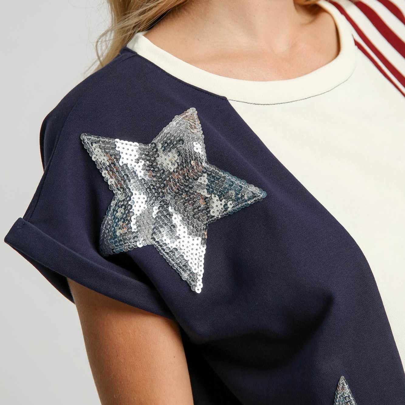 USA Flag Round Neck Top