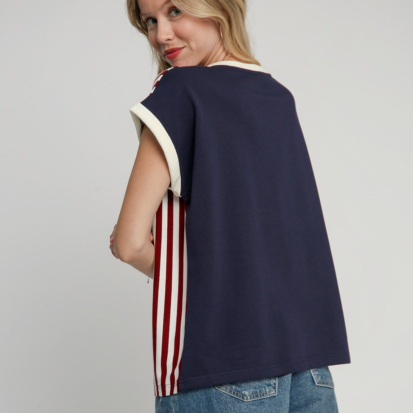 USA Flag Round Neck Top