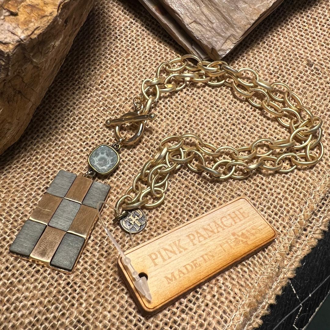Gold & Sagey Green Chain Necklace