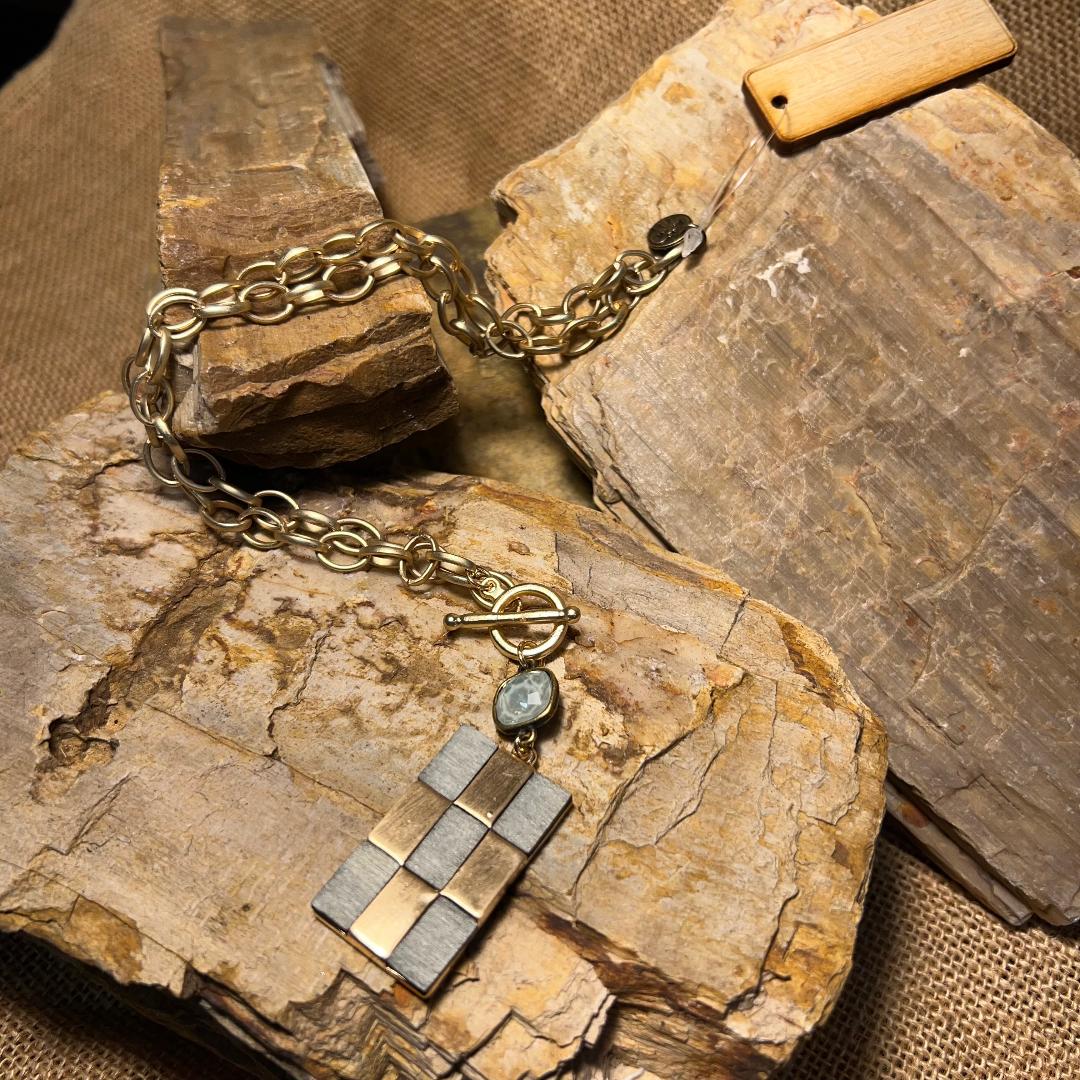Gold & Sagey Green Chain Necklace