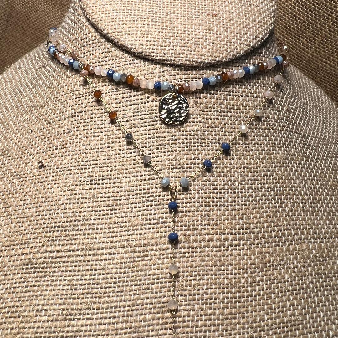 Gold & Multi Bead Chain Necklace