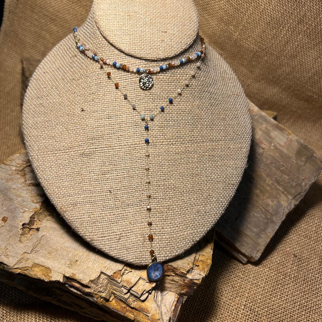Gold & Multi Bead Chain Necklace