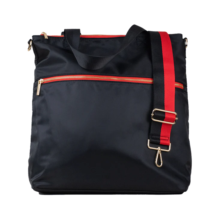Nicole Black/Red 3-in-1 Nylon Tote