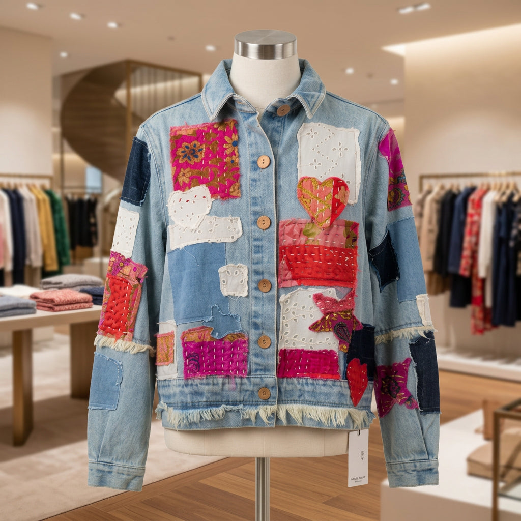 POL Denim Patchwork Jacket