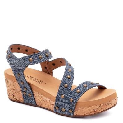 Blue Denim Revolve Wedge/Sandal