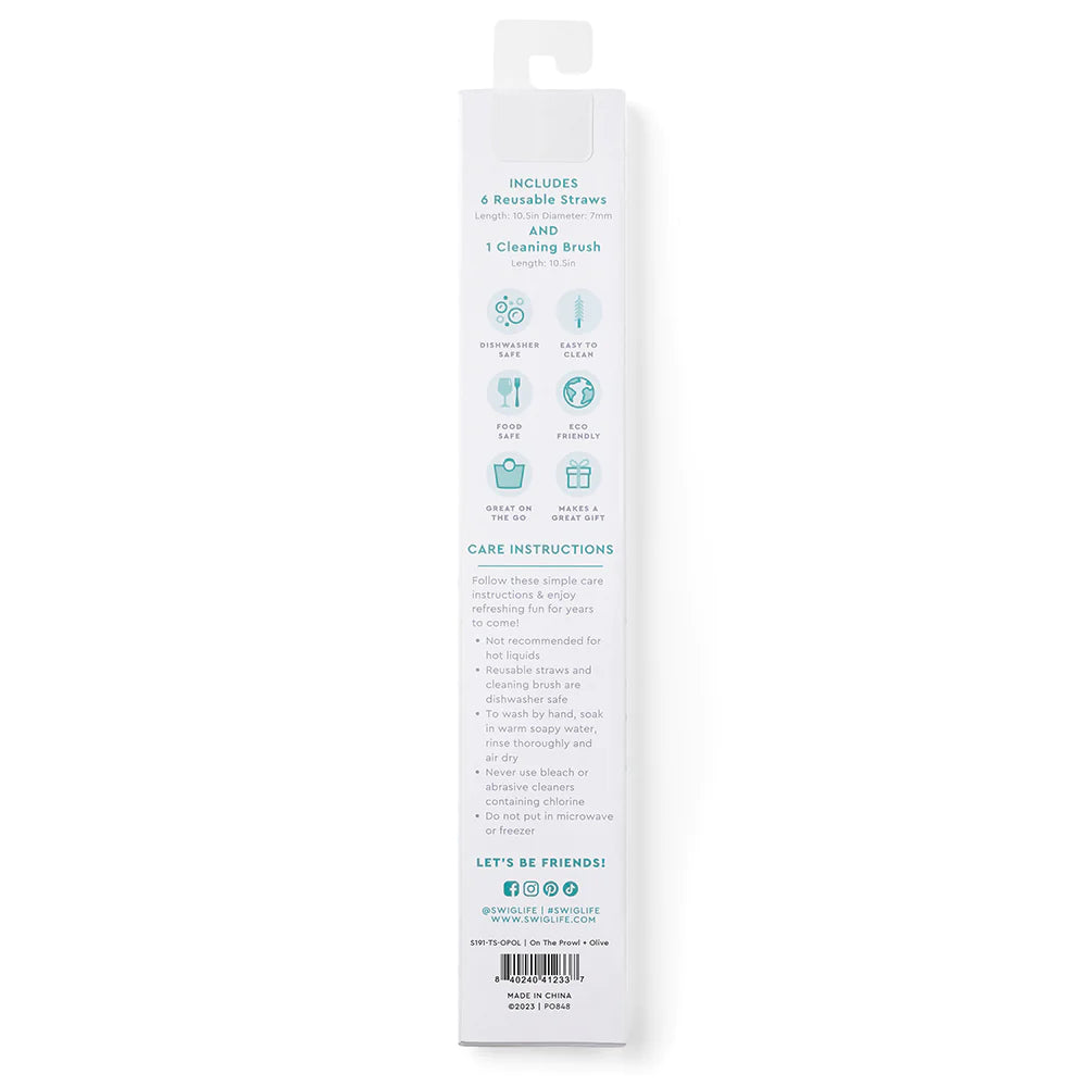 On The Prowl + Olive Reusable Straw Set