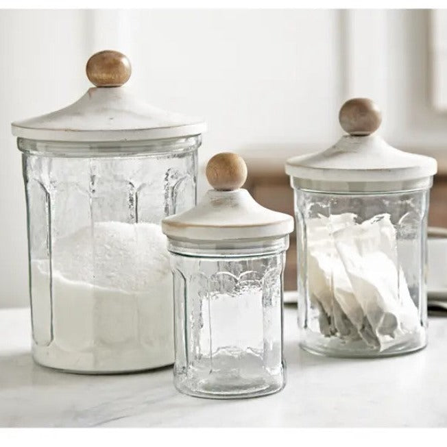 Glass & Wood Canister Set