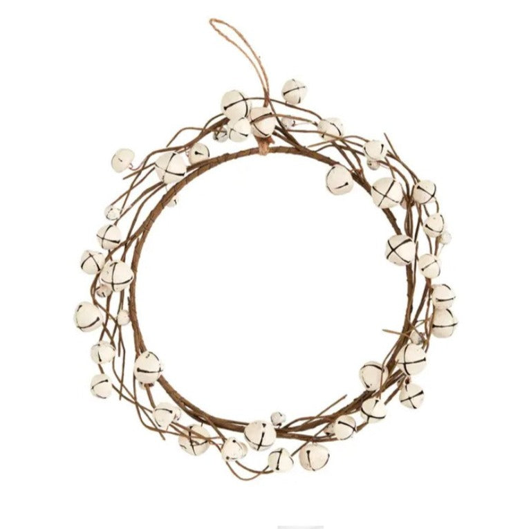 Vintage White Jingle Bell Wreath