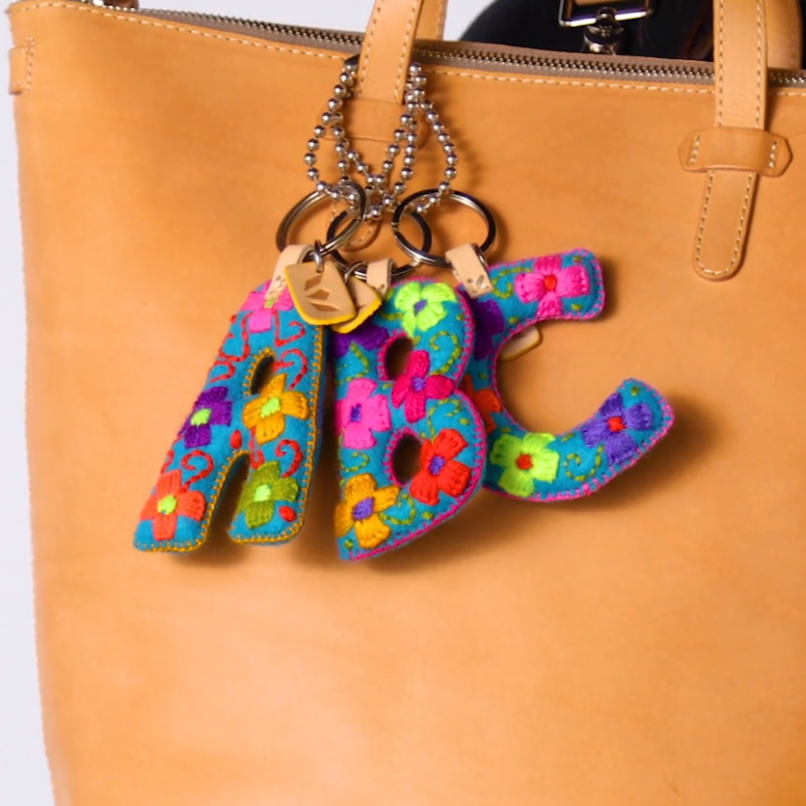 Turquoise Felt Alphabet Charms