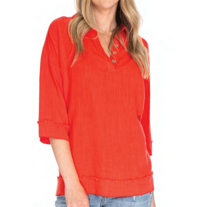 Pullover Shirt with Fringe Detail