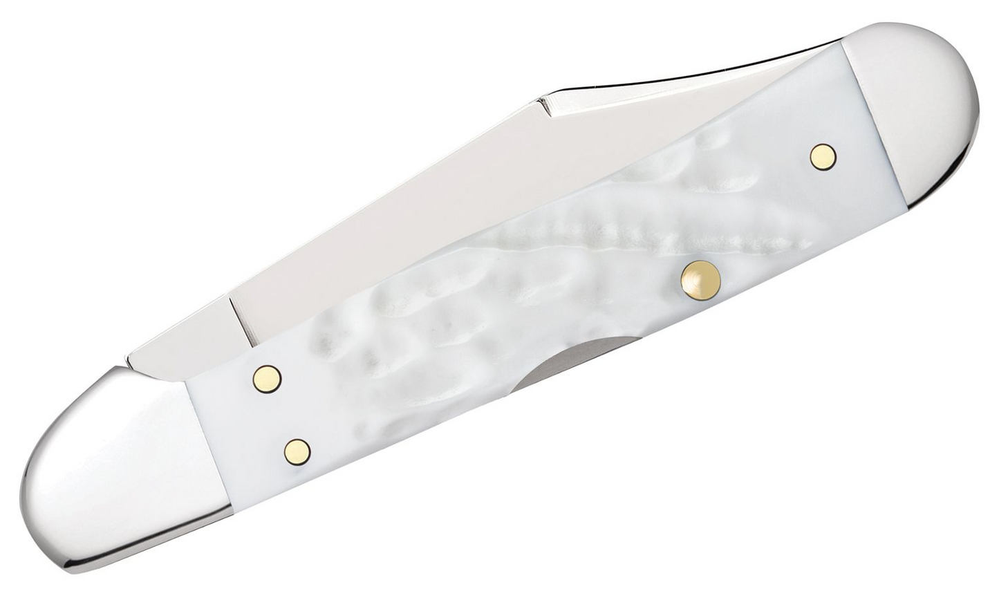 White Synthetic Rough Jig Mini CopperLock Case Knife