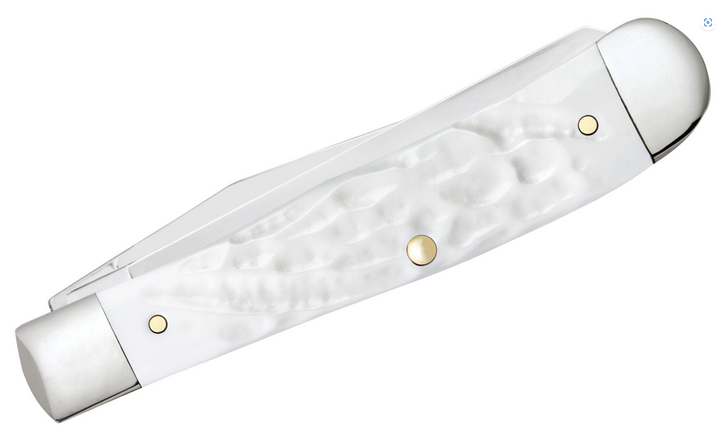 Rough Jigged White Synthetic Trapper Case Pocket Knife