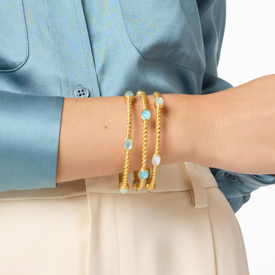 Aquamarine Blue Nassau Stone Bangle