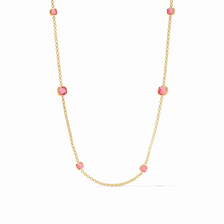 Peony Pink Aquitaine Station Necklace