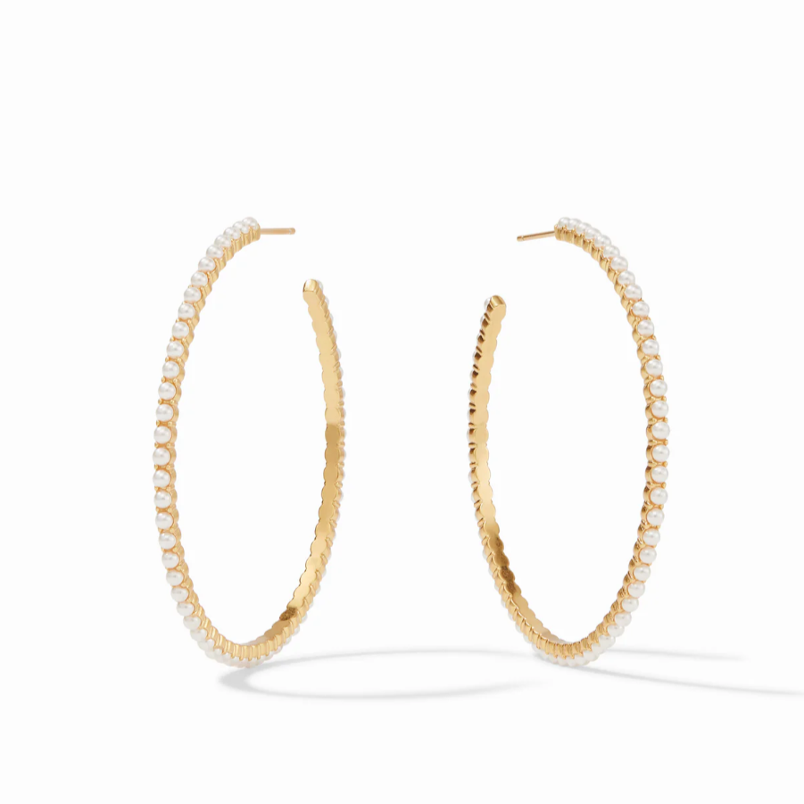 Juliet Pearl & Gold Hoop Earrings