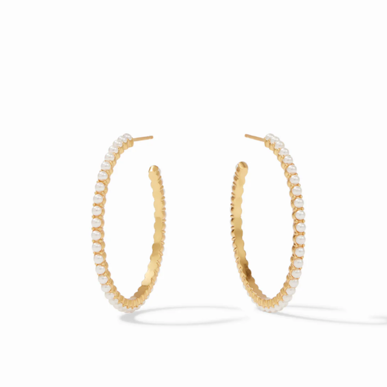 Juliet Pearl & Gold Hoop Earrings