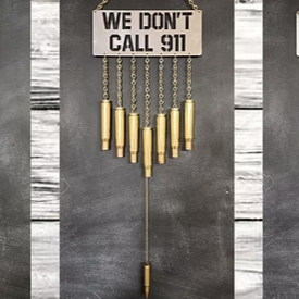 We Don't Call 911 Bullet Windchime .50 BMG