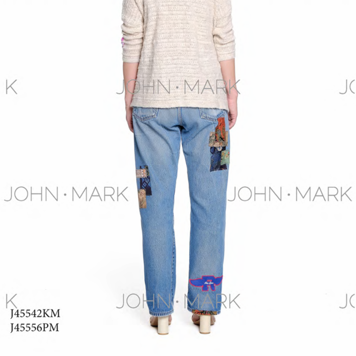 5 Pocket Pant With Print Patches