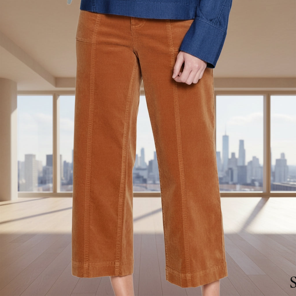 Front Seam Twill Crop Pant