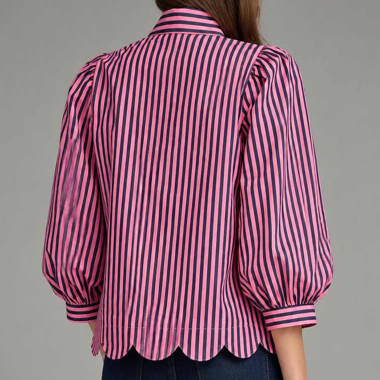 Entro Bow And Striped Top