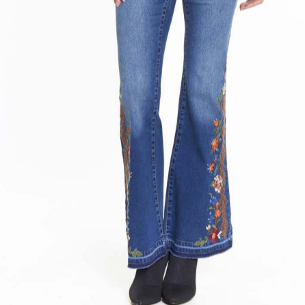 Flare 5 pocket Embroidered Jean