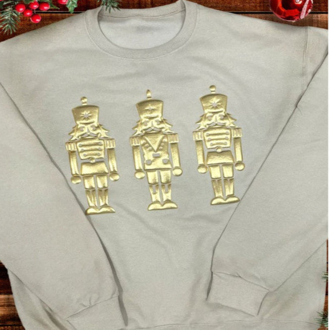 Nutcracker Metallic Puff Graphic Sweatshirt