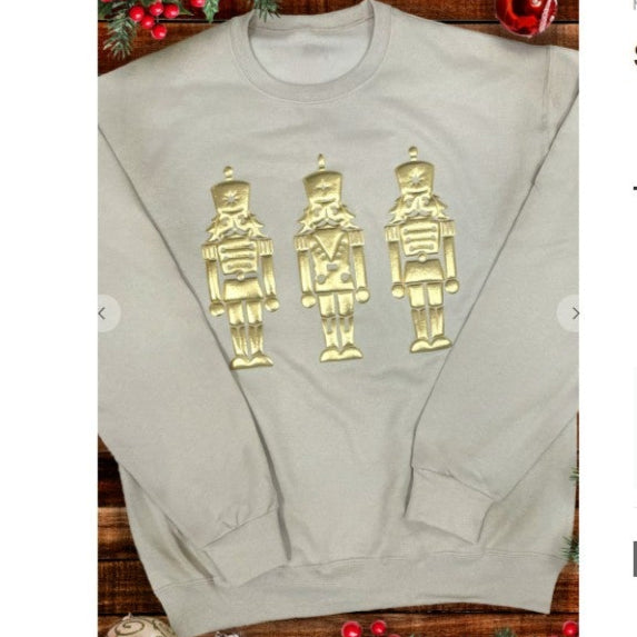 Nutcracker Metallic Puff Graphic Sweatshirt