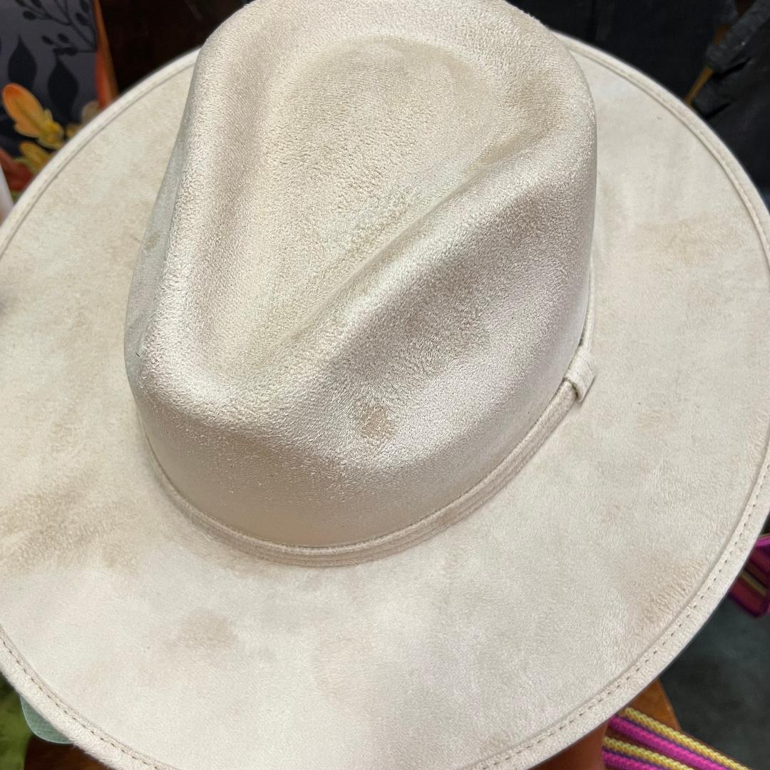 Vegan Suede Ivory Rancher Hat