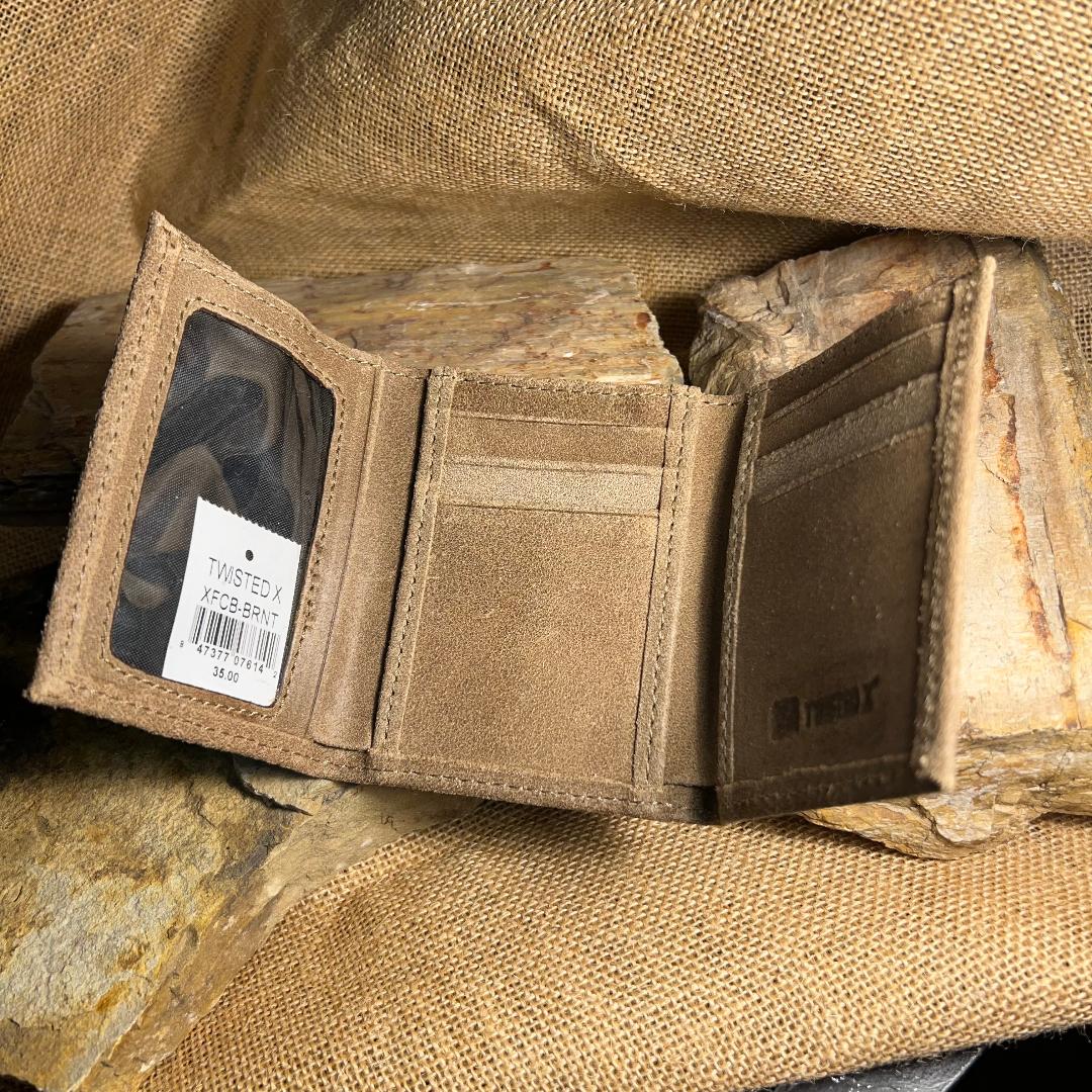 Tri-Fold Brown X Wallet