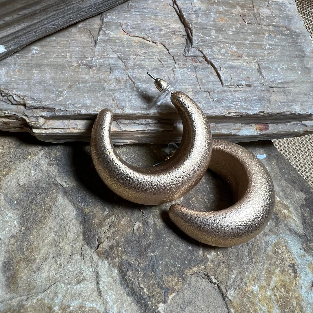 Bold Thick Gold Hoop Earrings