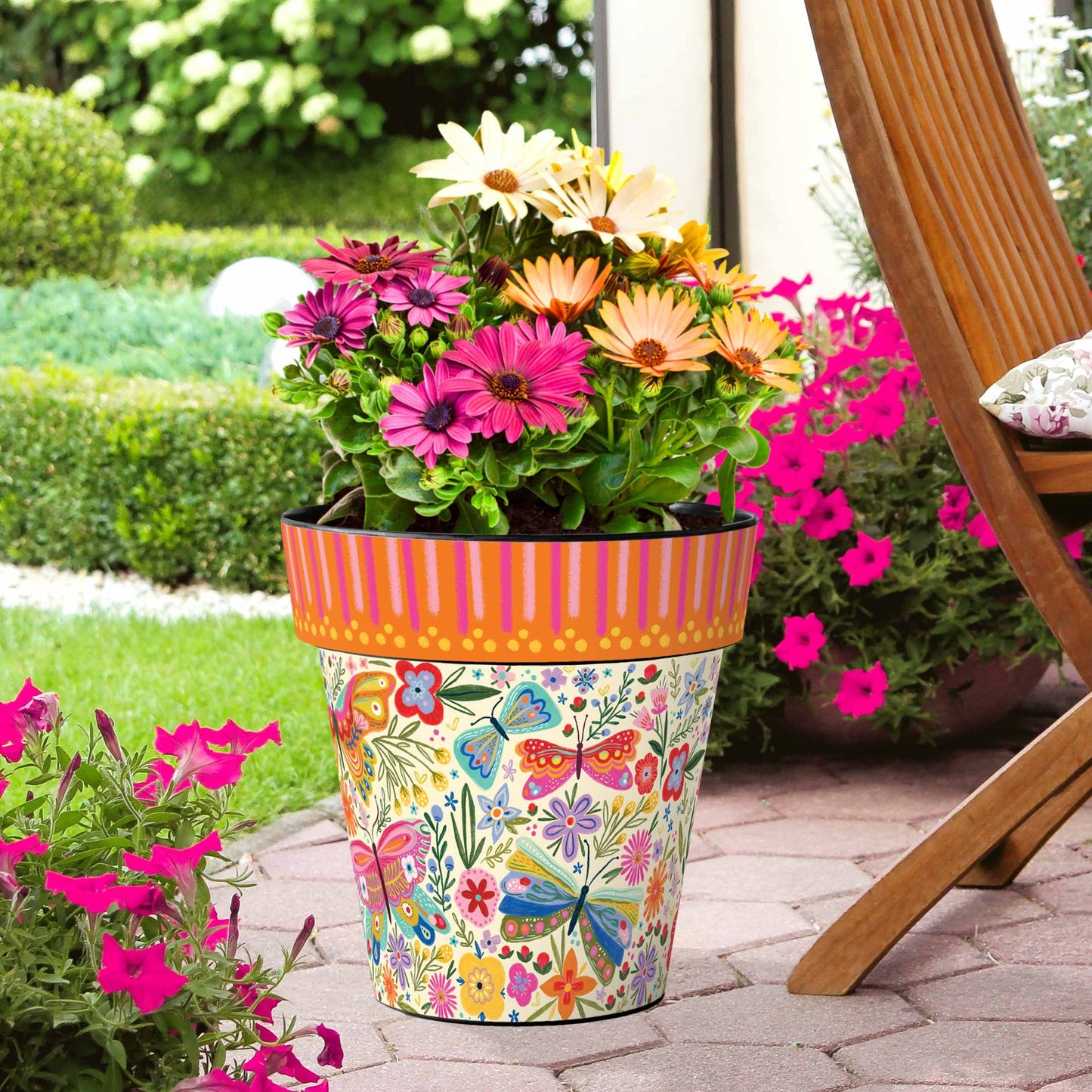 Butterflies 15" Art Planter