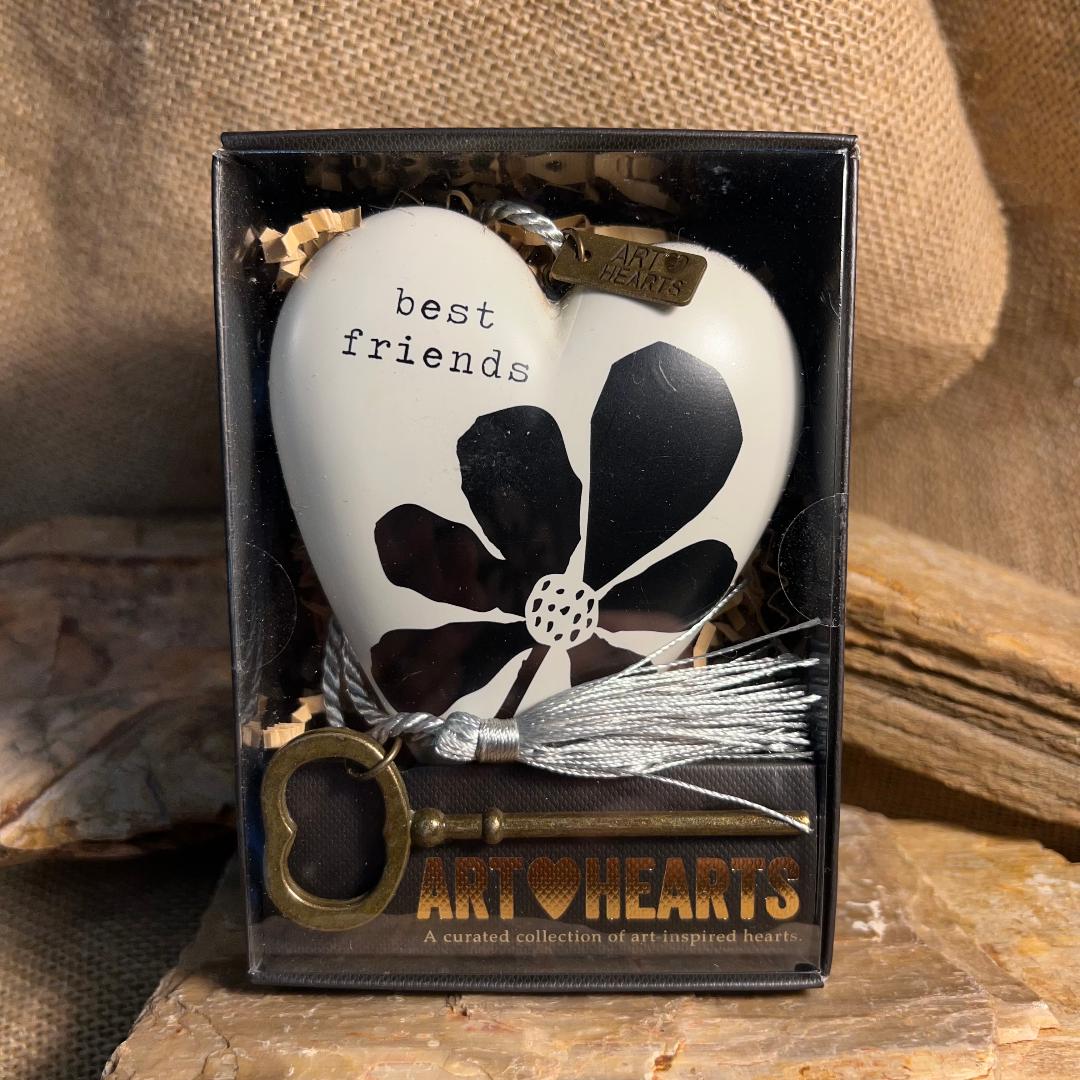 Best Friends Bold Floral Art Heart