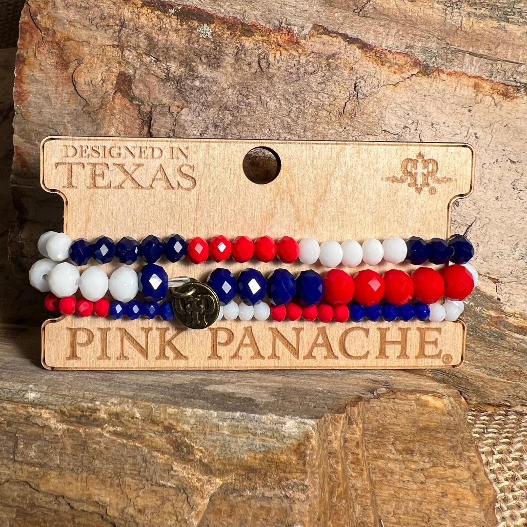 Red, White & Blue Bead Stretch Bracelets