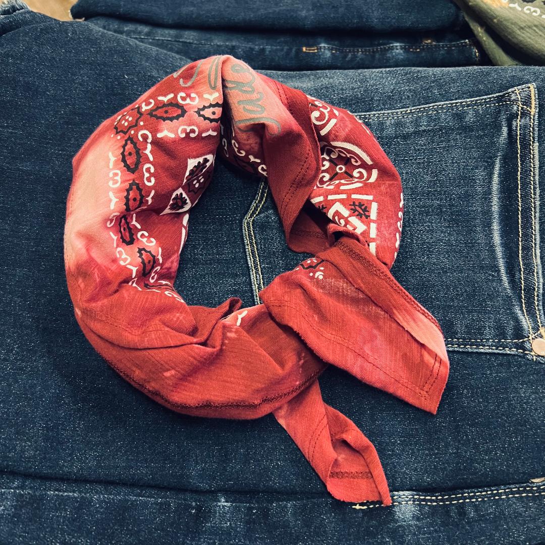 Hand Bleached and Tattered Burgundy Gypsy Rag