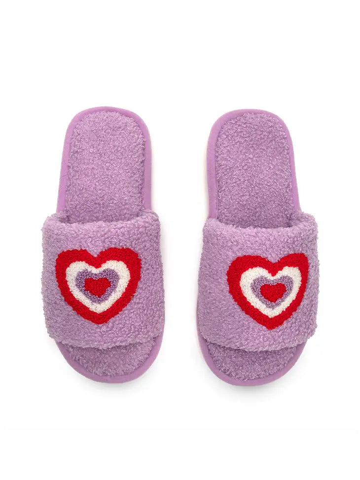 Hearts Lavender Slide Slipper